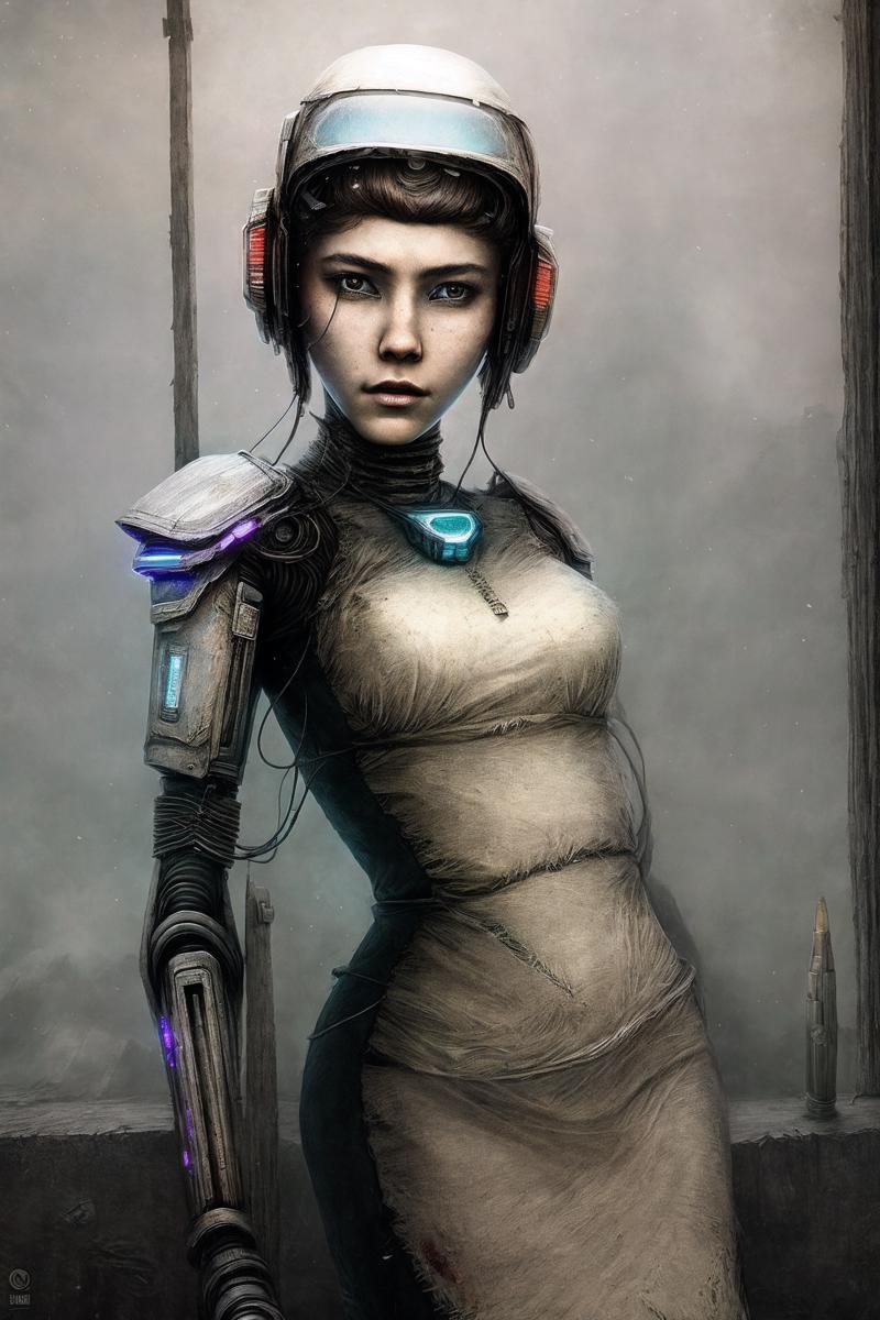 00403-927340278-0249-HDR photograph of a beautiful woman, halo, ((intricate cyberpunk robot)), highly detailed, soft bokeh, art by mooncryptowow and.png